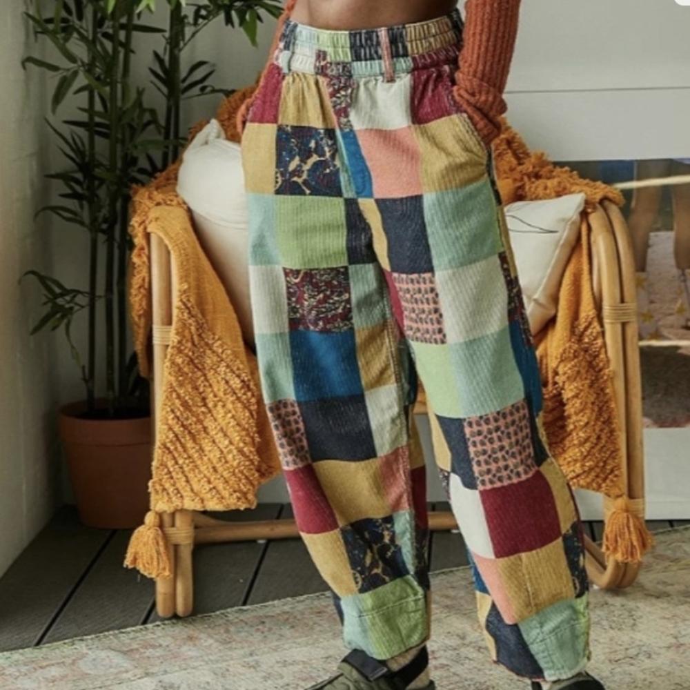 Bdg Multicolored Zaria Patchwork Cropped Corduroy… - image 2